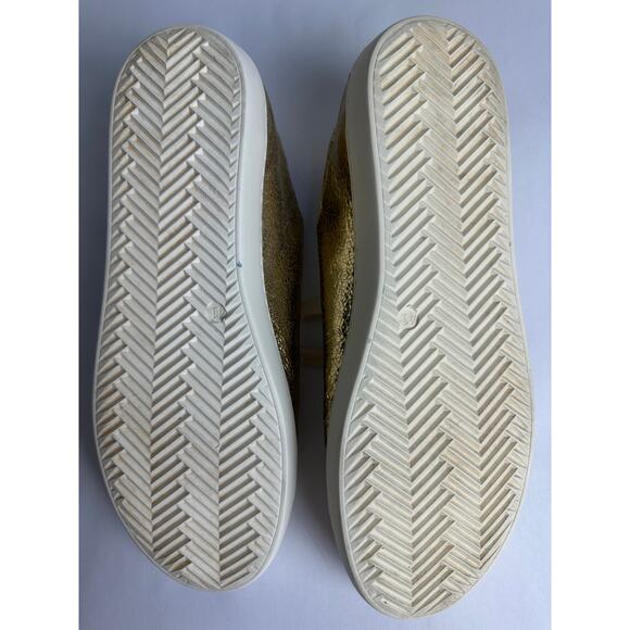 Les Souliers Sezane Size 10 Jack Gold Sneakers Trainers Shoe Metallic Designer - Picture 9 of 9